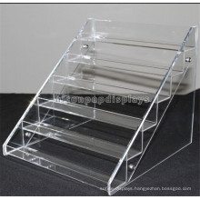 Retail Store New Product Advertising Table Top 6-Layer Transparent Acrylic Bottle Stair Step Display